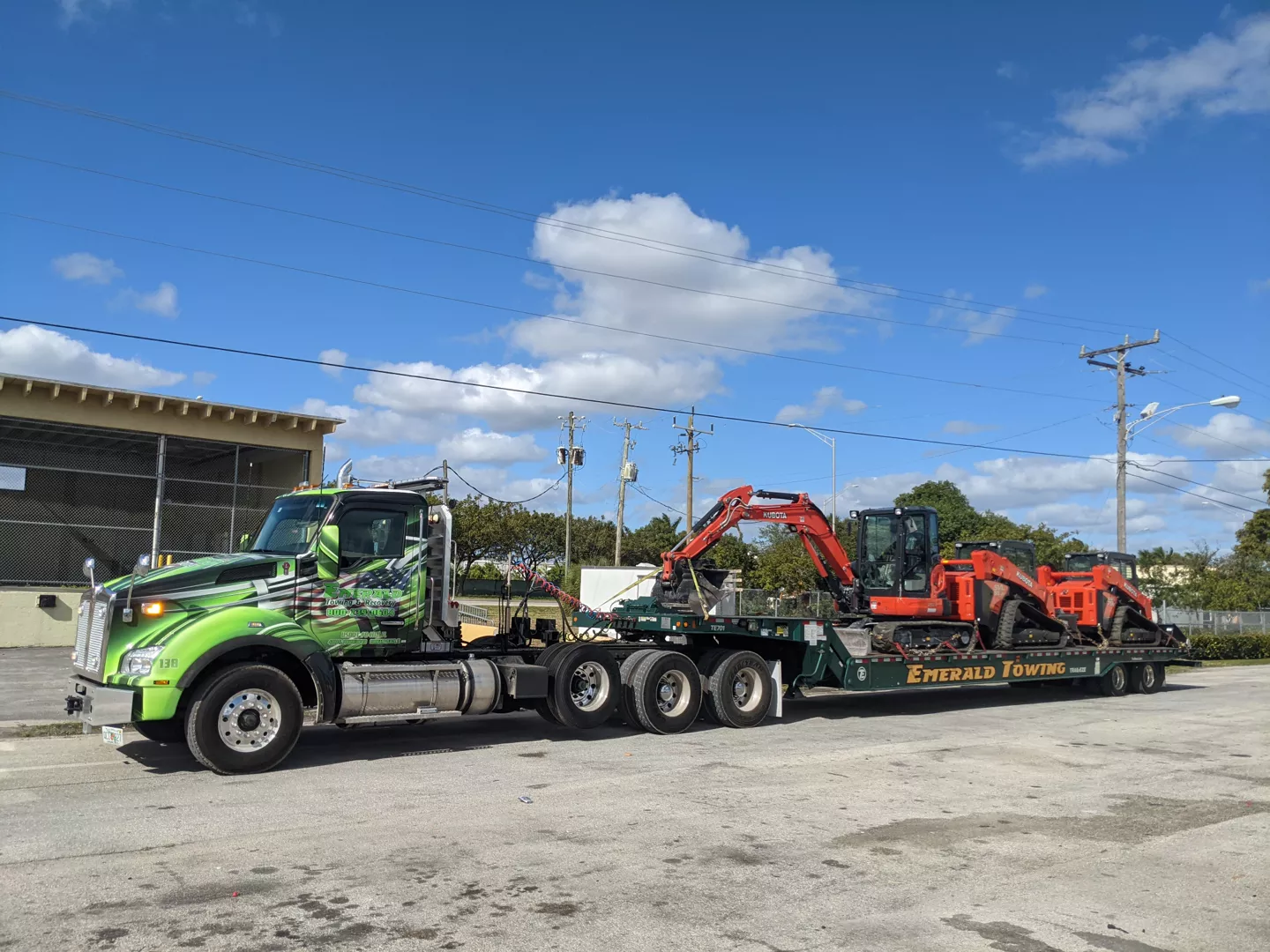 Services-Transport Emerald Transportation truck with heavy load